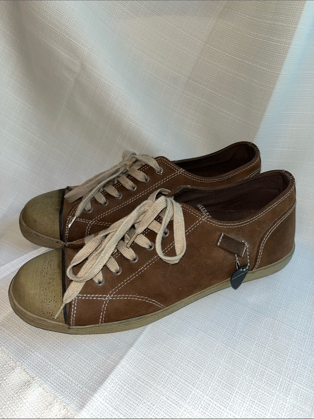 Fender Brown Suede Athletic Lace-Up Sneakers with Cream Laces
